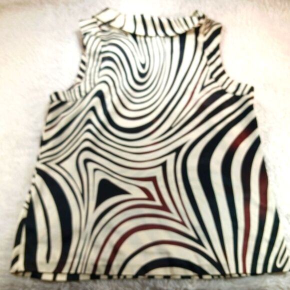 The Limited Shirkey Parwey Zebra Print Sleeveless Top Blouse Womans M Drape Neck - Picture 9 of 9